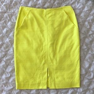 LOFT Neon Yellow Pencil Skirt
